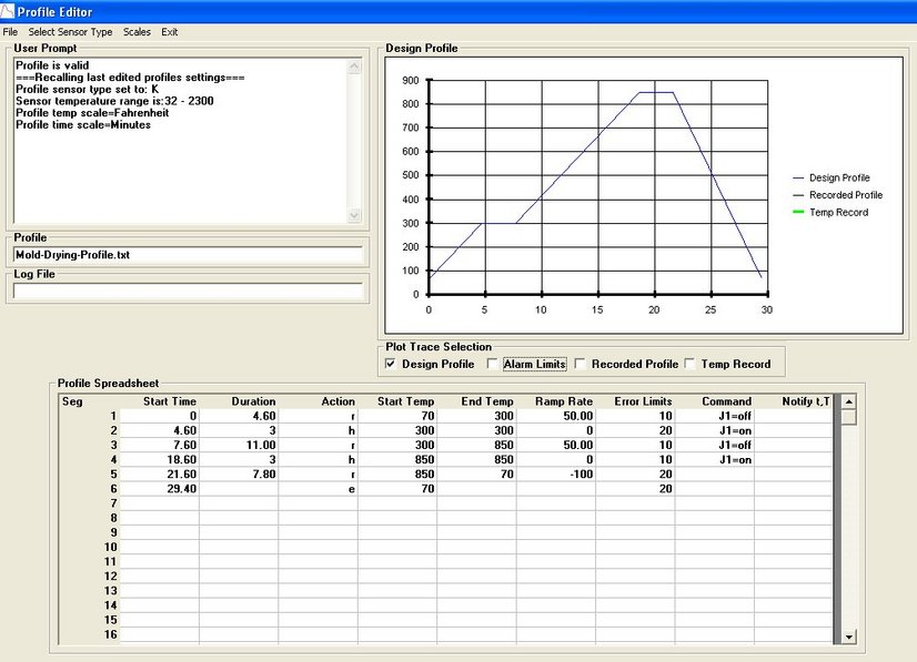 Set64rs XMT63 Temperature controller software edit profile